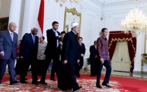 Grand Syaikh al-Azhar beserta rombongan disambut Presiden Jokowi di Istana Negara 