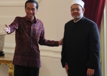 Grand Syaikh al-Azhar Syaikh Ahmad Muhammad Ahmad el-Thayyeb bertemu Presiden Jokowi di Istana Negara, Senin (22/02/2016.