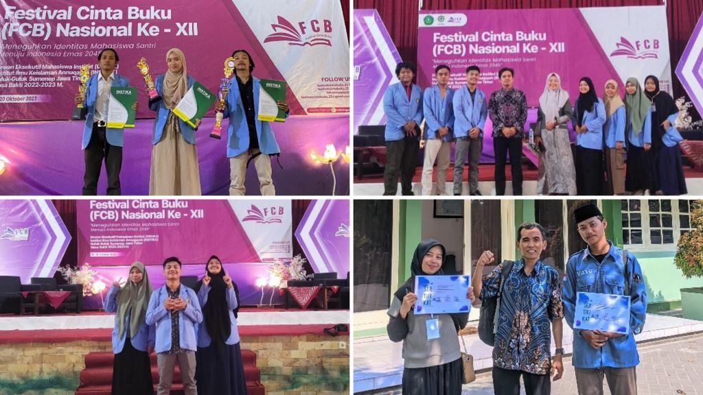 Para mahasiswa berprestasi di ajang Festival Cinta Buku (FCB) Nasional XII yang diselenggarakan oleh Dewan Eksekutif Mahasiswa Institut (DEMA-1) Institut Ilmu Keislaman Annuqayah (INSTIKA) Guluk - Guluk Sumenep Jawa Timur.