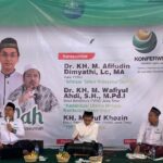 Dr. KH. M. Wafiyul Ahdi, S.H., M.Pd.I. menjelaskan tema kaderisasi ulama melalui kurikulum pesantren di rangkaian acara Konferwil XVIII PWNU Jawa Timur panitia juga menyelenggarakan acara kiswah (Kajian Islam Ahlusunnah wal Jamaah) yang digelar di masjid Ulul Albab (03/08/2024).