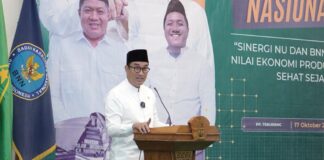 Kepala BNN RI, Komjen Pol. Suyudi Ario Seto, dalam Seminar Nasional bertajuk "Sinergi NU dan BNN: Menanamkan Nilai Ekonomi Produktif dan Hidup Sehat Sejak Dini." Jumat (17/10/2025) . Foto : Irsyad